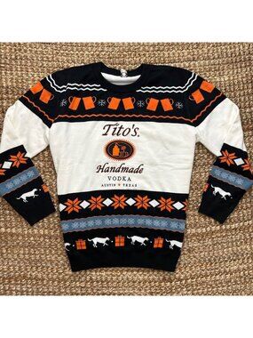 Titos Handmade Vodka Ugly Christmas Sweater Knit Holiday 2XL or XXL Austin Texas